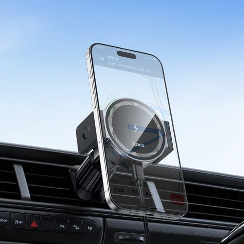 AUTOMOBILINIS LAIKIKLIS-ĮKROVIKLIS HOCO HW35 MAGSAFE 15W (AIR VENT) JUODAS AUTOMOBILINIS LAIKIKLIS-ĮKROVIKLIS HOCO HW35 MAGSAFE 15W (AIR VENT) JUODAS