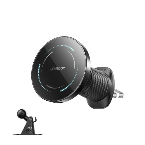 AUTOMOBILINIS LAIKIKLIS-ĮKROVIKLIS JOYROOM JR-ZS502 MAGSAFE 15W (AIR VENT/DASHBOARD) JUODAS