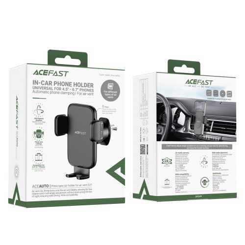 AUTOMOBILINIS TELEFONO LAIKIKLIS ACEFAST D27 (AIR VENT) JUODAS AUTOMOBILINIS TELEFONO LAIKIKLIS ACEFAST D27 (AIR VENT) JUODAS