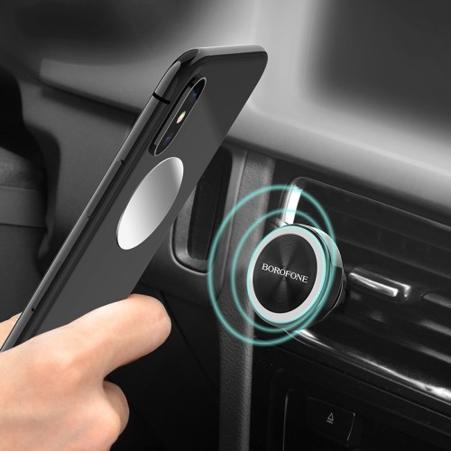 AUTOMOBILINIS TELEFONO LAIKIKLIS BOROFONE BH6, TVIRTINAMAS ANT VENTILIACIJOS GROTELIŲ, MAGNETINIS, JUODAS AUTOMOBILINIS TELEFONO LAIKIKLIS BOROFONE BH6, TVIRTINAMAS ANT VENTILIACIJOS GROTELIŲ, MAGNETINIS, JUODAS