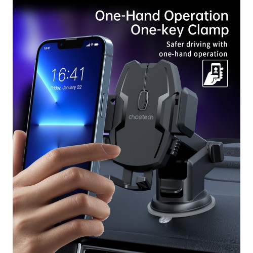 AUTOMOBILINIS TELEFONO LAIKIKLIS CHOETECH H043 JUODAS