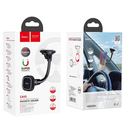 AUTOMOBILINIS TELEFONO LAIKIKLIS HOCO CA55, TVIRTINAMAS ANT STIKLO, MAGNETINIS AUTOMOBILINIS TELEFONO LAIKIKLIS HOCO CA55, TVIRTINAMAS ANT STIKLO, MAGNETINIS