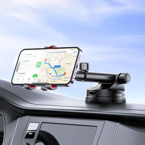 AUTOMOBILINIS TELEFONO LAIKIKLIS HOCO H22 (DASHBOARD/WINDSHIELD) JUODAS