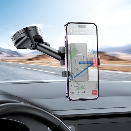 AUTOMOBILINIS TELEFONO LAIKIKLIS HOCO H22 (DASHBOARD/WINDSHIELD) JUODAS