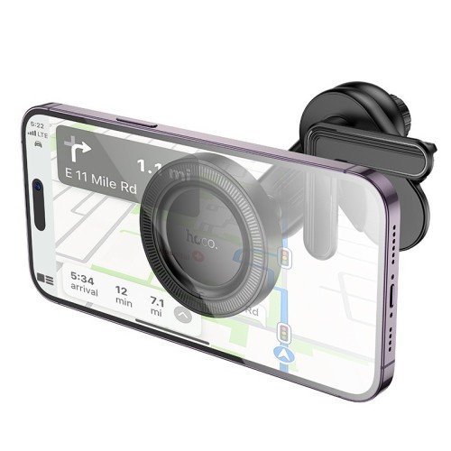 AUTOMOBILINIS TELEFONO LAIKIKLIS HOCO H57 MAGSAFE (CAR DISPLAY) JUODAS