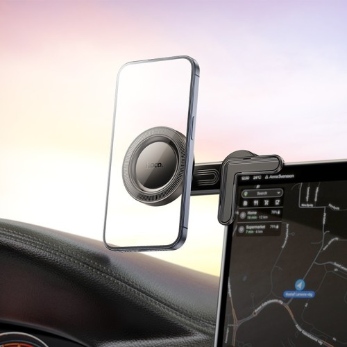 AUTOMOBILINIS TELEFONO LAIKIKLIS HOCO H57 MAGSAFE (CAR DISPLAY) JUODAS