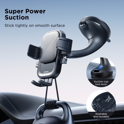 AUTOMOBILINIS TELEFONO LAIKIKLIS JOYROOM JR-OK6 (WINDSHIELD) JUODAS