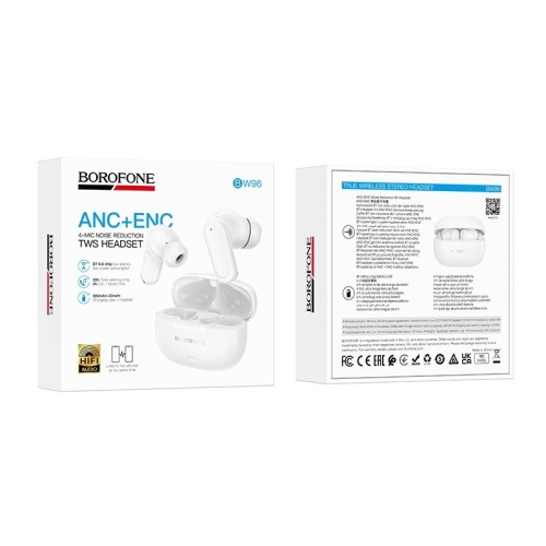 BELAIDĖS AUSINĖS BOROFONE BW96 ANC+ENC BALTOS
