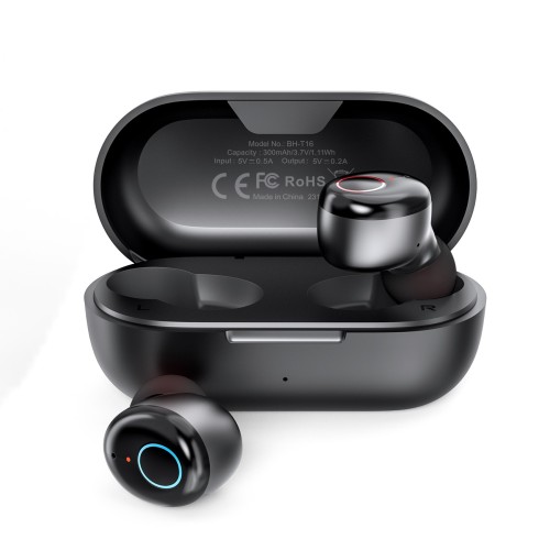 BELAIDĖS AUSINĖS CHOETECH BH-T16 HI-FI BEAN TWS JUODOS