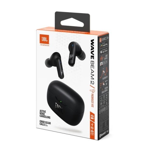 BELAIDĖS AUSINĖS JBL WAVE BEAM 2 TWS JUODOS