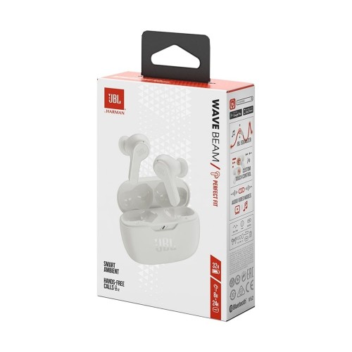 BELAIDĖS AUSINĖS JBL WAVE BEAM TWS BALTOS BELAIDĖS AUSINĖS JBL WAVE BEAM TWS BALTOS