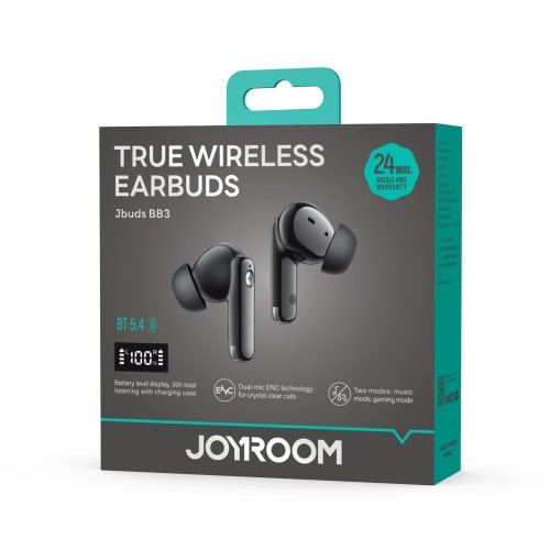 BELAIDĖS AUSINĖS JOYROOM TWS JR-BB3 JUODOS BELAIDĖS AUSINĖS JOYROOM TWS JR-BB3 JUODOS