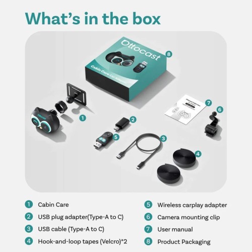 BELAIDIS CARPLAY ADAPTERIS SU MOBILIOS AUKLĖS FUNKCIJA OTTOCAST CABIN CARE JUODAS CA520-T BELAIDIS CARPLAY ADAPTERIS SU MOBILIOS AUKLĖS FUNKCIJA OTTOCAST CABIN CARE JUODAS CA520-T