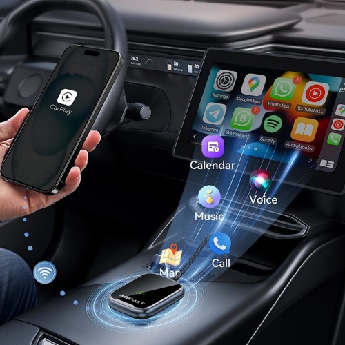 BELAIDIS CARPLAY/ANDROID AUTO ADAPTERIS ACEFAST QC1 JUODAS BELAIDIS CARPLAY/ANDROID AUTO ADAPTERIS ACEFAST QC1 JUODAS