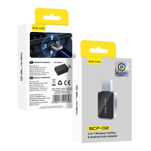 BELAIDIS CARPLAY/ANDROID AUTO ADAPTERIS BLAVEC BCP-02 JUODAS BELAIDIS CARPLAY/ANDROID AUTO ADAPTERIS BLAVEC BCP-02 JUODAS