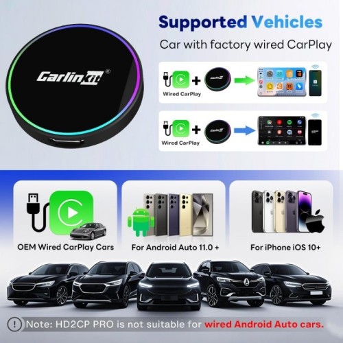 BELAIDIS CARPLAY/ANDROID AUTO ADAPTERIS CARLINKIT HD2CP PRO JUODAS BELAIDIS CARPLAY/ANDROID AUTO ADAPTERIS CARLINKIT HD2CP PRO JUODAS