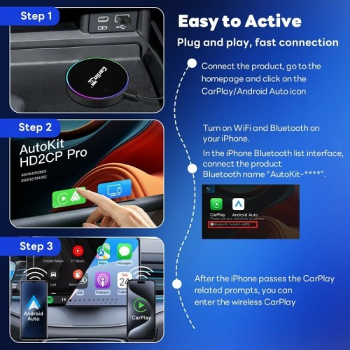 BELAIDIS CARPLAY/ANDROID AUTO ADAPTERIS CARLINKIT HD2CP PRO JUODAS BELAIDIS CARPLAY/ANDROID AUTO ADAPTERIS CARLINKIT HD2CP PRO JUODAS