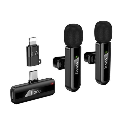 BELAIDŽIŲ MIKROFONŲ RINKINYS HOCO L20A USB-C/LIGHTNING JUODAS BELAIDŽIŲ MIKROFONŲ RINKINYS HOCO L20A USB-C/LIGHTNING JUODAS