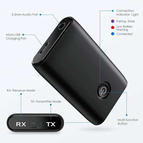 BLUETOOTH ADAPTERIS 2 IN 1 TRANSMITTER / RECEIVER BLUETOOTH ADAPTERIS 2 IN 1 TRANSMITTER / RECEIVER