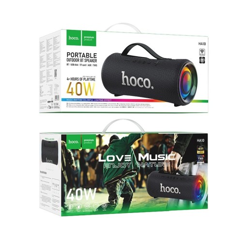 BLUETOOTH NEŠIOJAMAS GARSIAKALBIS HOCO HA10 40W JUODAS