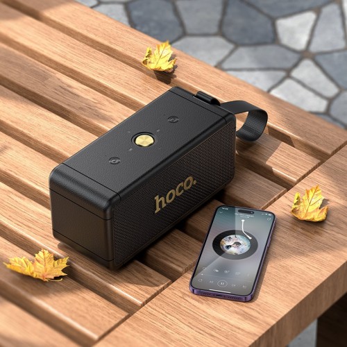 BLUETOOTH NEŠIOJAMAS GARSIAKALBIS HOCO HT1 MAX JUODAS