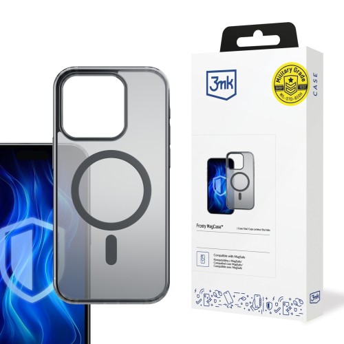 DĖKLAS 3MK FROSTY MAGCASE APPLE IPHONE 16 JUODAS DĖKLAS 3MK FROSTY MAGCASE APPLE IPHONE 16 JUODAS