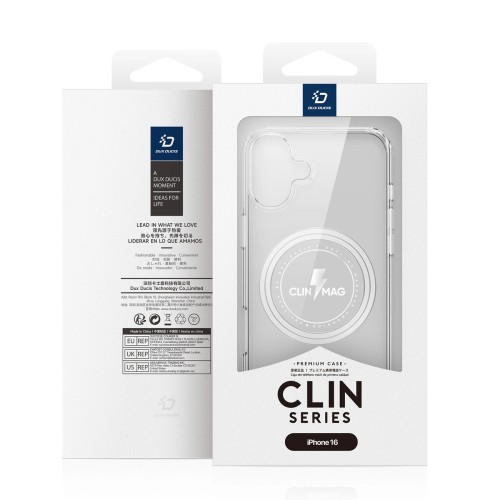 DĖKLAS DUX DUCIS CLIN MAGSAFE APPLE IPHONE 16 SKAIDRUS