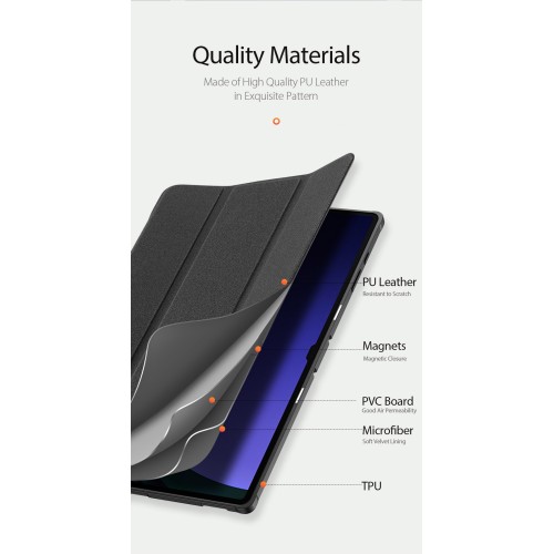 DĖKLAS DUX DUCIS DOMO SAMSUNG X920 TAB S10 ULTRA JUODAS DĖKLAS DUX DUCIS DOMO SAMSUNG X920 TAB S10 ULTRA JUODAS