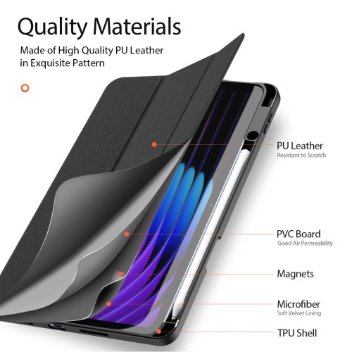 DĖKLAS DUX DUCIS DOMO XIAOMI PAD 8/7/7 PRO JUODAS