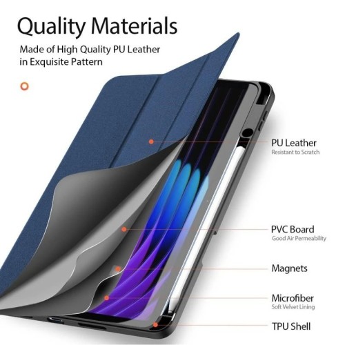 DĖKLAS DUX DUCIS DOMO XIAOMI PAD 8/7/7 PRO TAMSIAI MĖLYNAS DĖKLAS DUX DUCIS DOMO XIAOMI PAD 8/7/7 PRO TAMSIAI MĖLYNAS
