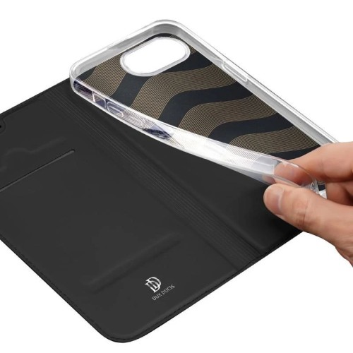 DĖKLAS DUX DUCIS SKIN PRO APPLE IPHONE 16E/17E JUODAS