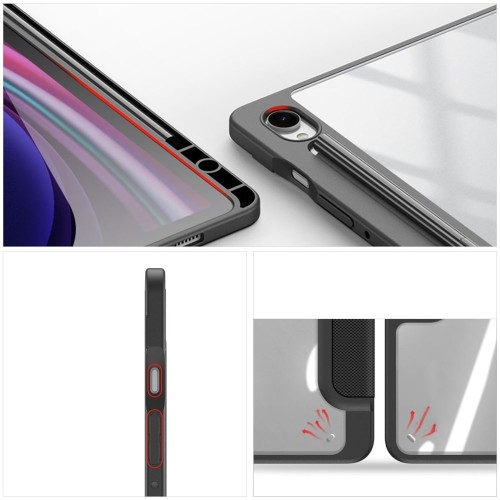 DĖKLAS DUX DUCIS TOBY SAMSUNG X520/X526 TAB S10 FE/X710/X716 TAB S9/X510/X516 TAB S9 FE JUODAS