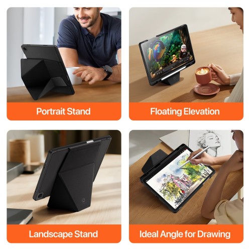 DĖKLAS DUX DUCIS VERS SAMSUNG X210/X215/X216 TAB A9 PLUS 11.0/X230/X235/X236 TAB A11 PLUS 11.0 JUODAS