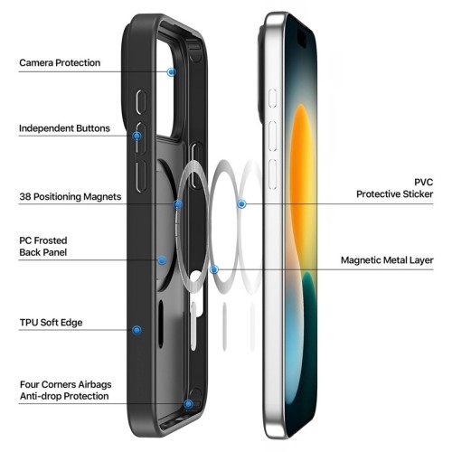 DĖKLAS DUX DUCIS YIND APPLE IPHONE 17 PRO MAX JUODAS