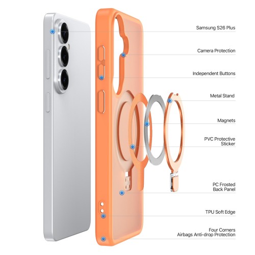 DĖKLAS DUX DUCIS YIND MAGNETIC STAND SAMSUNG S947 S26 PLUS ORANŽINIS DĖKLAS DUX DUCIS YIND MAGNETIC STAND SAMSUNG S947 S26 PLUS ORANŽINIS