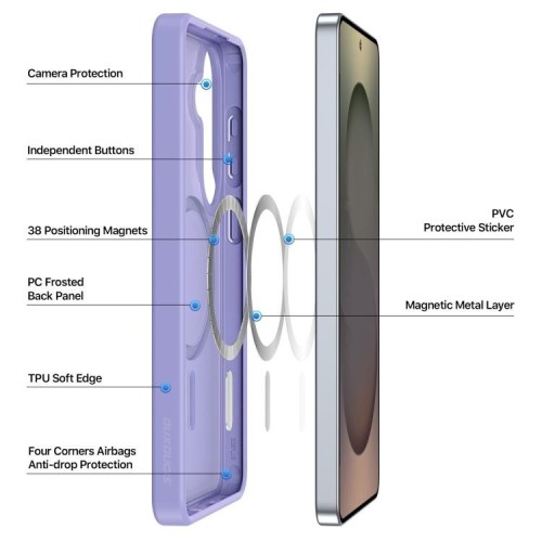 DĖKLAS DUX DUCIS YIND MAGSAFE SAMSUNG S947 S26 PLUS VIOLETINIS