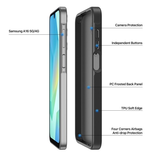 DĖKLAS DUX DUCIS YIND SKIRTAS SAMSUNG A165 A16 4G/A166 A16 5G JUODAS