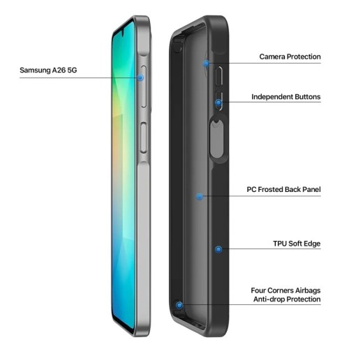DĖKLAS DUX DUCIS YIND SKIRTAS SAMSUNG A266 A26 5G JUODAS