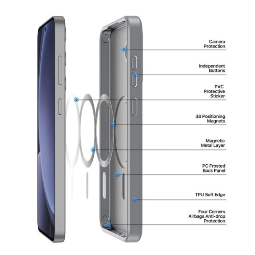 DĖKLAS DUX DUCIS YIND SKIRTAS SAMSUNG S936 S25 PLUS PILKAS