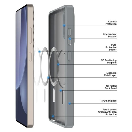 DĖKLAS DUX DUCIS YIND SKIRTAS SAMSUNG S938 S25 ULTRA PILKAS DĖKLAS DUX DUCIS YIND SKIRTAS SAMSUNG S938 S25 ULTRA PILKAS