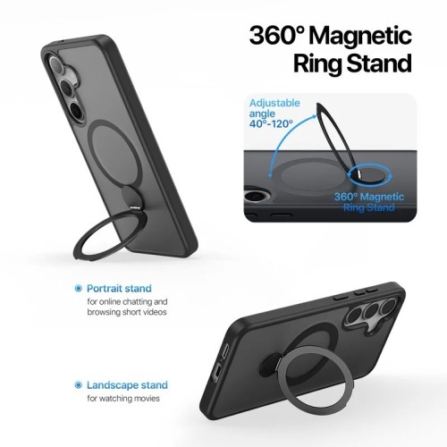 DĖKLAS DUX DUCIS YIND WITH MAGNETIC STAND SKIRTAS SAMSUNG S931 S25 JUODAS
