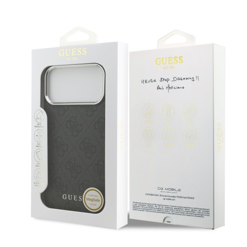 DĖKLAS GUESS 4G MAGSAFE APPLE IPHONE 17 PRO MAX JUODAS
