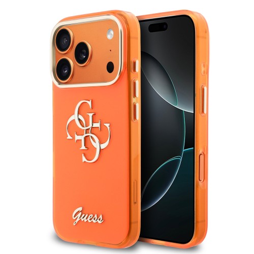 DĖKLAS GUESS IML 4G SCRIPT METAL LOGO APPLE IPHONE 17 PRO ORANŽINIS DĖKLAS GUESS IML 4G SCRIPT METAL LOGO APPLE IPHONE 17 PRO ORANŽINIS