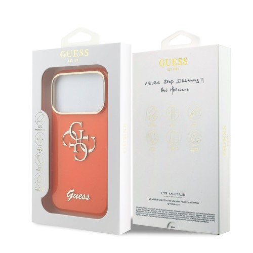 DĖKLAS GUESS IML 4G SCRIPT METAL LOGO APPLE IPHONE 17 PRO ORANŽINIS DĖKLAS GUESS IML 4G SCRIPT METAL LOGO APPLE IPHONE 17 PRO ORANŽINIS