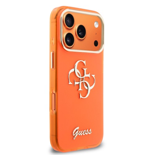 DĖKLAS GUESS IML 4G SCRIPT METAL LOGO APPLE IPHONE 17 PRO ORANŽINIS DĖKLAS GUESS IML 4G SCRIPT METAL LOGO APPLE IPHONE 17 PRO ORANŽINIS
