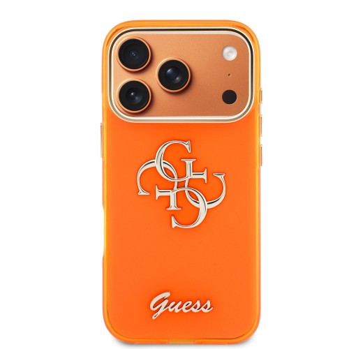 DĖKLAS GUESS IML 4G SCRIPT METAL LOGO APPLE IPHONE 17 PRO ORANŽINIS DĖKLAS GUESS IML 4G SCRIPT METAL LOGO APPLE IPHONE 17 PRO ORANŽINIS