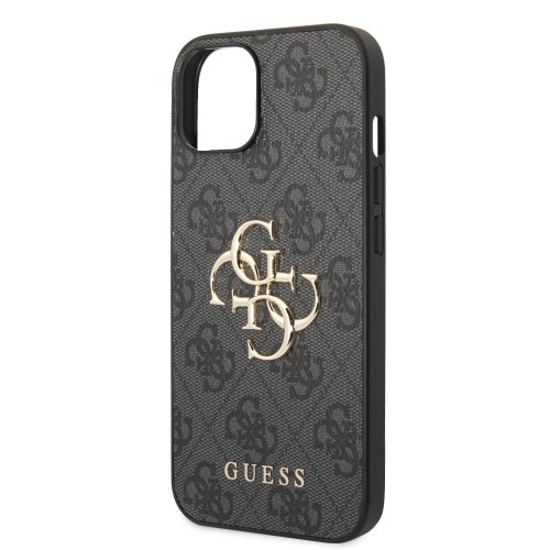 DĖKLAS GUESS PU 4G METAL LOGO APPLE IPHONE 14 PILKAS