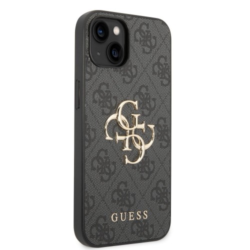 DĖKLAS GUESS PU 4G METAL LOGO APPLE IPHONE 14 PILKAS