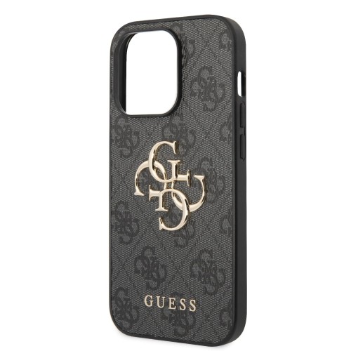 DĖKLAS GUESS PU 4G METAL LOGO APPLE IPHONE 14 PRO PILKAS