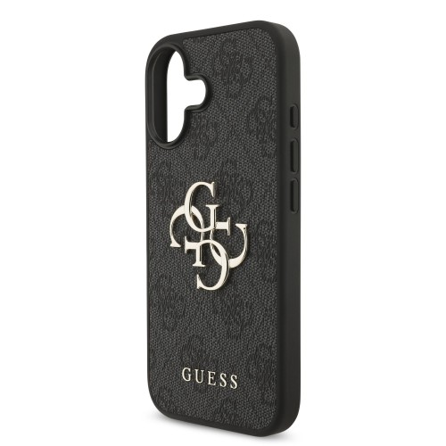 DĖKLAS GUESS PU 4G METAL LOGO APPLE IPHONE 17 PILKAS